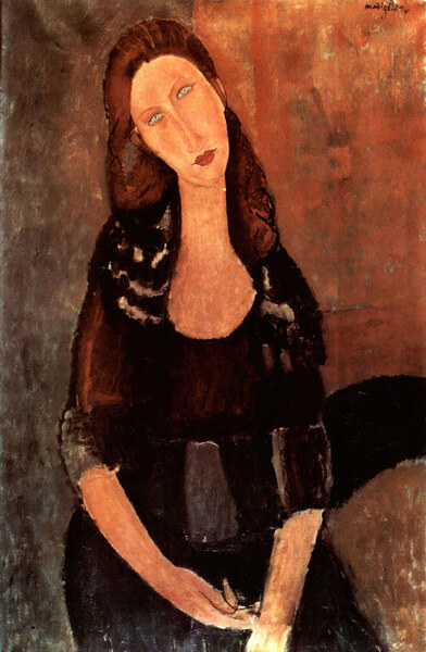 Modigliani - Portrait of Jeanne Hebuterne -3- by Modigliani